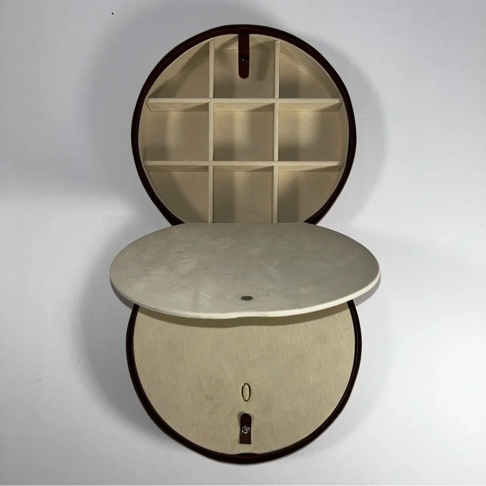 PreZerve Traveling Leather‎ Look Zip Up Jewelry Case, Multi Sections, Hard Case